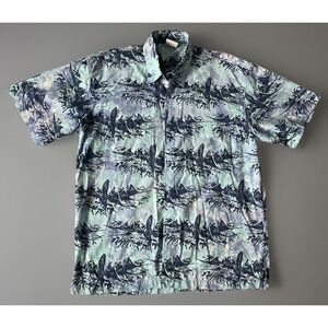 Rum Reggae Short Sleeve Hawaiian Shirt Fish All Over Blue Vintage VTG XL JBHS